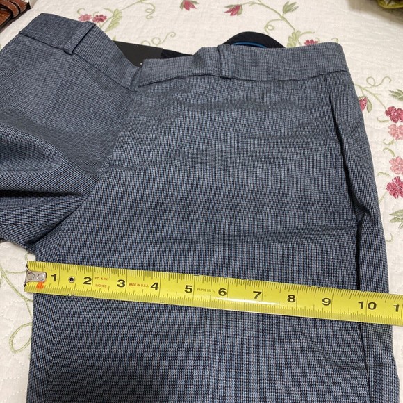 Banana Republic Blue Logan 0 Mid Rise Straight Fit Trouser Pant New Plaid Black - Picture 11 of 14